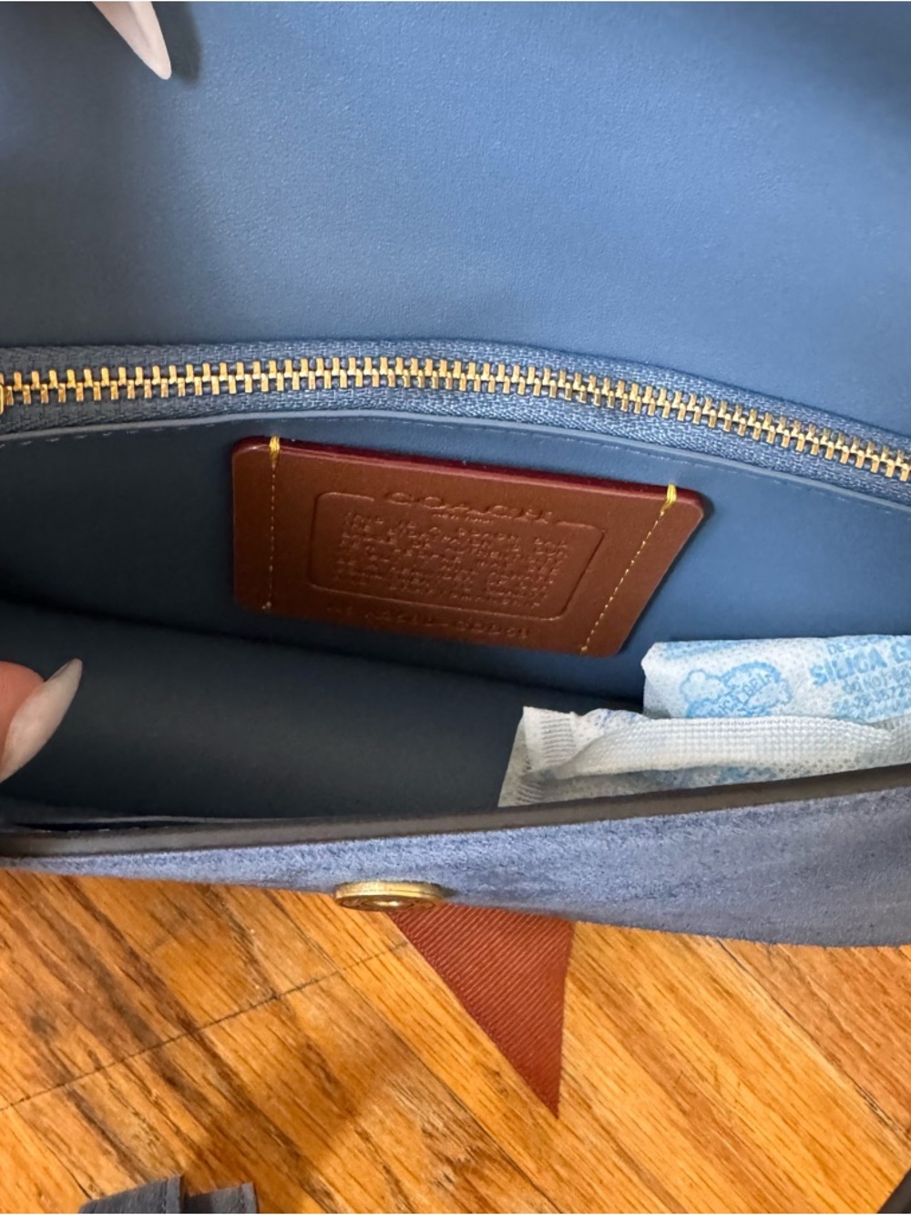 COACH blue Suede Crossbody with adjustable Strap - Picture 8 of 12